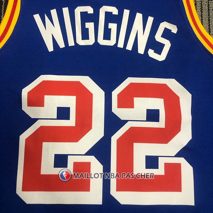 Maillot Golden State Warriors Andrew Wiggins NO 22 75th Anniversary Bleu